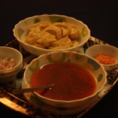Momos for dinner at the Home Stay